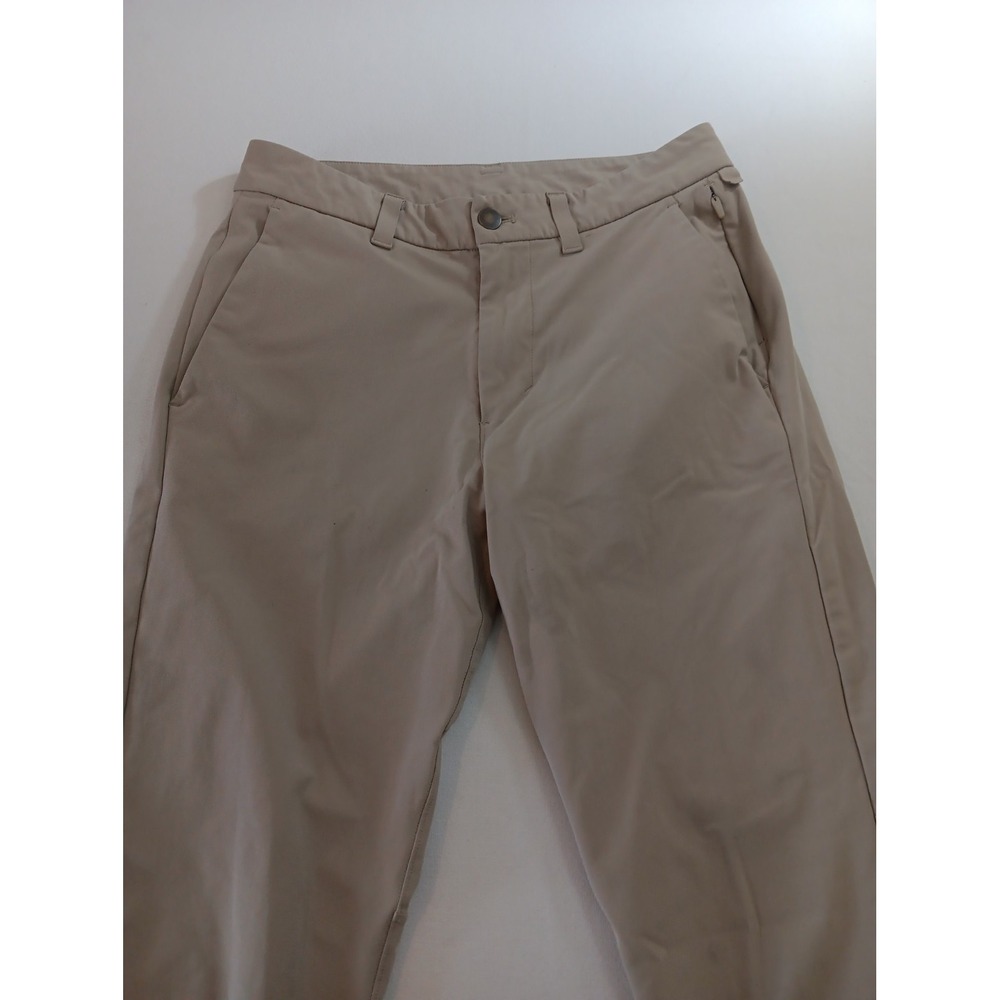 Mens LULULEMON Khaki Tan ABC Slim Fit Trouser Warpstreme Pants Sz 28 (3011)